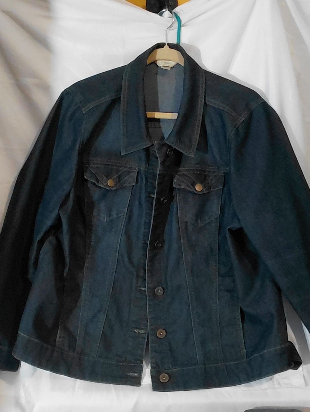CJ Banks Indigo Blue Denim Jacket with Button Front
